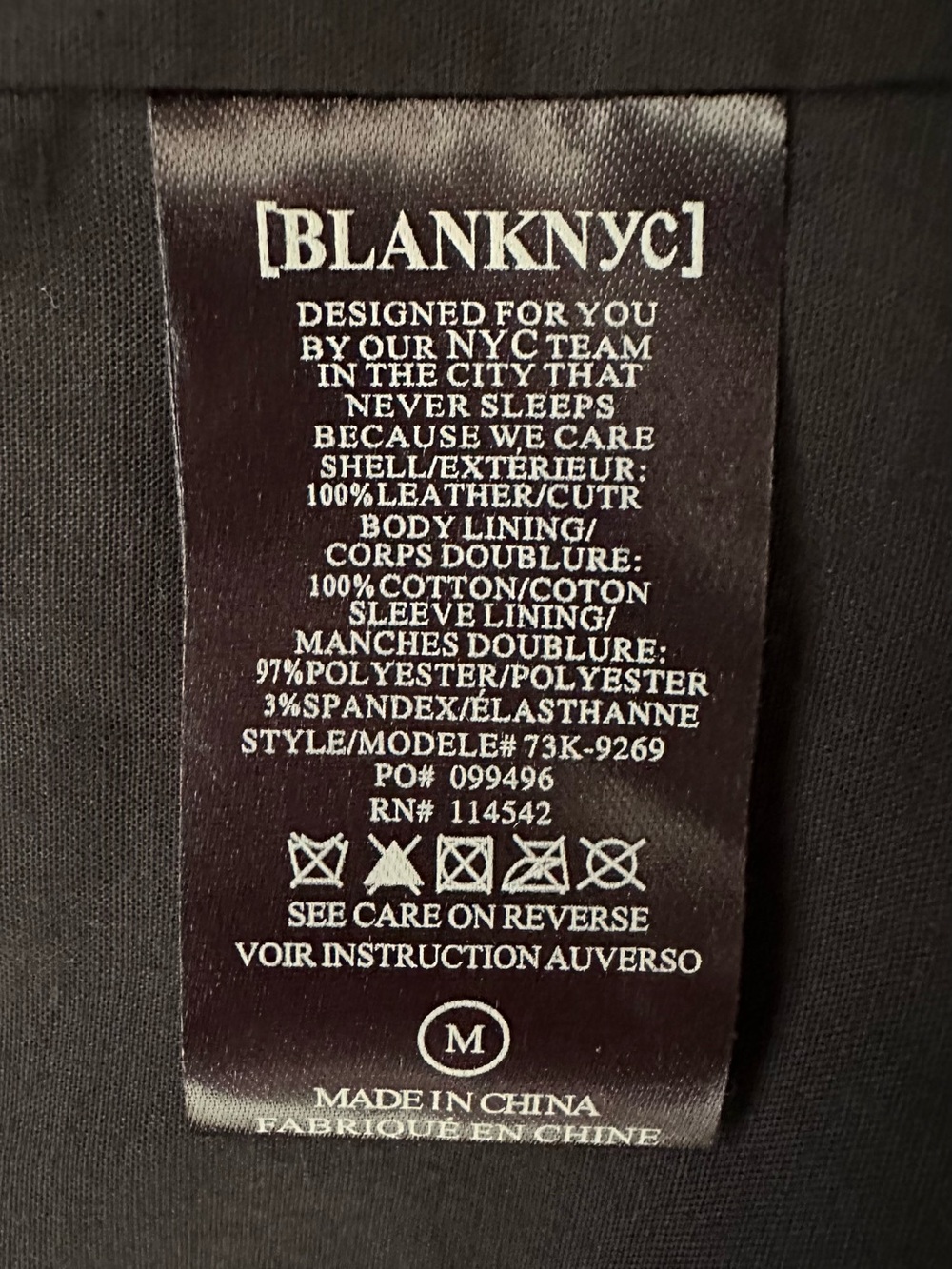 100% Suede Leather Fall Navy Blue Moto Jacket - Blank NYC - Picture 15 of 17